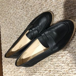 Black Leather Loafers women's size 10